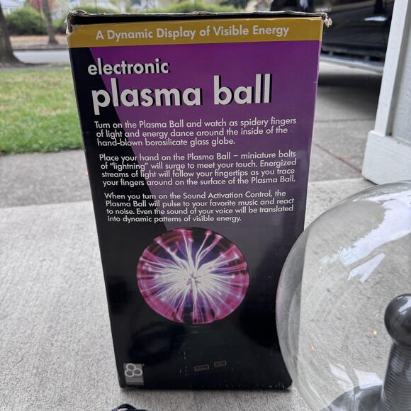 Vintage Electronic Plasma Ball Light Sound Touch Clearline Concepts Works Box - Picture 11 of 15